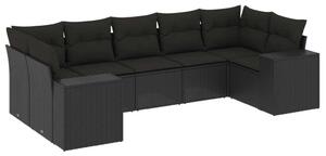 VidaXL Polyrattan Kerti Ülőgarnitúra - 7 részes - Fekete