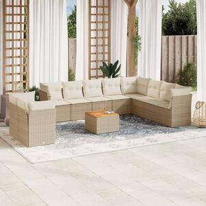 VidaXL Polyrattan Kerti Ülőgarnitúra - Bézs - 11 részes