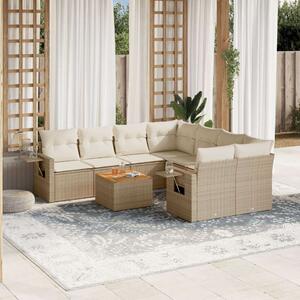 VidaXL Polyrattan Kerti Ülőgarnitúra - 9 részes - Bézs
