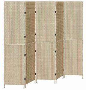 VidaXL Szobaelválasztó Összecsukható Kézi Bézs 245 x 180 cm polirattan