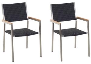 Kerti szék 2 részes készlet Fekete GROSSETO