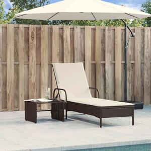 VidaXL Napozóágy - Polyrattan - Barna - 200cm