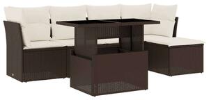 VidaXL Polyrattan Kerti Ülőgarnitúra - 6 részes, Barna
