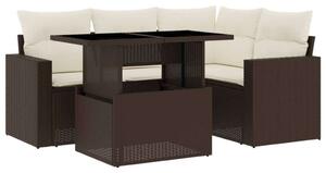 VidaXL 5 részes Polyrattan Kerti Ülőgarnitúra - Barna