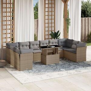VidaXL Polyrattan Kerti Ülőgarnitúra - Bézs - 11 részes