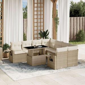 VidaXL Polyrattan Kerti Ülőgarnitúra - 9 részes - Bézs