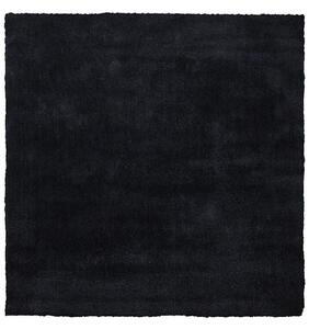 Fekete hosszú szálú szőnyeg 200 x 200 cm DEMRE