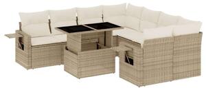 VidaXL Polyrattan Kerti Ülőgarnitúra - 9 részes - Bézs