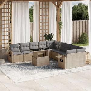 VidaXL Polyrattan Kerti Ülőgarnitúra - 11 részes - Bézs