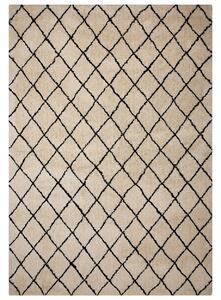 Fekete és bézs hosszú szálú szőnyeg 160 x 230 cm MIDYAT