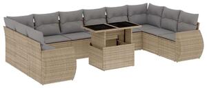 VidaXL Polyrattan Kerti Ülőgarnitúra - 11 részes - Bézs