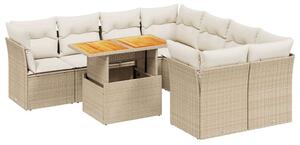 VidaXL Polyrattan Kerti Ülőgarnitúra - 9 részes - Bézs