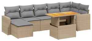 VidaXL Polyrattan Kerti Ülőgarnitúra - 8 részes - Bézs