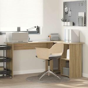 VidaXL Asztal polcokkal sonoma tölgy 142 x 102 x 73 cm Faanyag