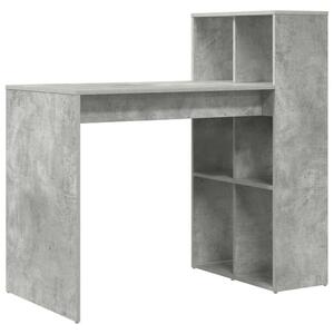 VidaXL Asztal polcokkal Beton Szürke 108 x 55 x 103,5 cm Faanyag