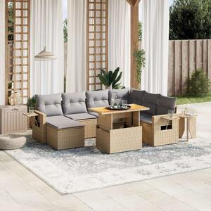 VidaXL Polyrattan Kerti Ülőgarnitúra - 8 részes - Bézs