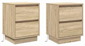 VidaXL Éjjeliszekrény 2 pcs Sonoma tölgy 39 x 34,5 x 50 cm Faanyag