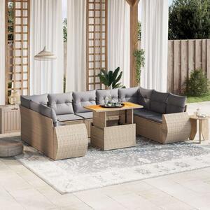 VidaXL Polyrattan Kerti Ülőgarnitúra - 10 részes - Bézs