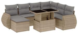 VidaXL Polyrattan Kerti Ülőgarnitúra - 8 részes - Bézs