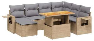 VidaXL Polyrattan Kerti Ülőgarnitúra - 8 részes - Bézs