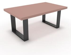 Dohányzóasztal - Antara fekete lábbal - Antik rózsaszín 100x60