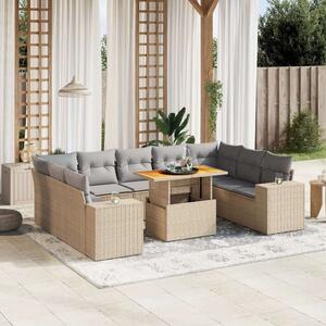 VidaXL Polyrattan Kerti Ülőgarnitúra - 10 részes - Bézs