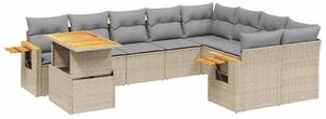 VidaXL Polyrattan Kerti Ülőgarnitúra - 10 részes - Bézs