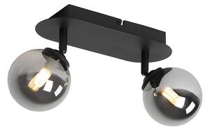 Modern fekete reflektor füstüveggel 2-lámpás - Athén