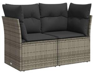 Polyrattan Kerti Ülőgarnitúra - 10 részes - Szürke