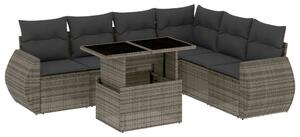 VidaXL Polyrattan Kerti Ülőgarnitúra - 7 részes - Szürke