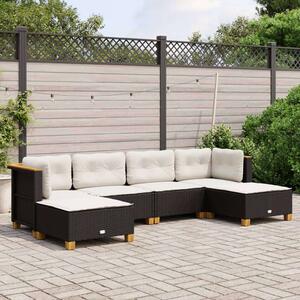 VidaXL Polyrattan Kerti Ülőgarnitúra - 6 részes - Fekete