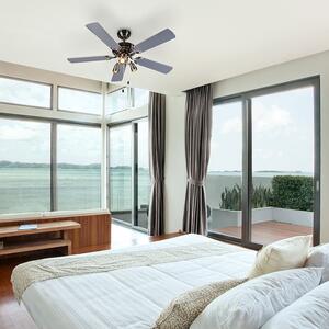 Mennyezeti ventilátor acél 110 cm 3 lámpával, húzózsinórral - Mistral
