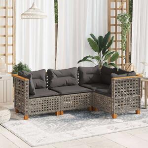 VidaXL Polyrattan Kerti Ülőgarnitúra - 4 részes - Szürke