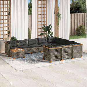 VidaXL Polyrattan Kerti Ülőgarnitúra - 11 részes - Szürke