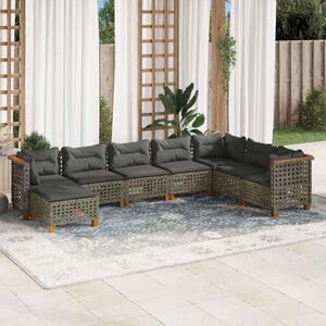 VidaXL Polyrattan Kerti Ülőgarnitúra - 8 részes - Szürke