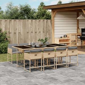 VidaXL Polyrattan Kerti Étkezőgarnitúra - 9 részes