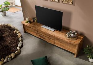 Massziv24 - PURE OAK TV stolík 220x45x50 cm. prírodná olejovaná. divoký dub