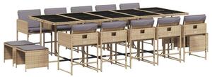 Polyrattan Kerti Étkezőgarnitúra - 15 részes