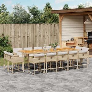 VidaXL - 15 Fős Kerti Étkezőgarnitúra - Bézs Polyrattan