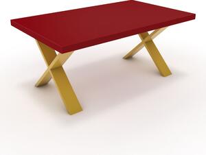 Dohányzóasztal - Préma festett arany lábbal - Chilli piros 100x60