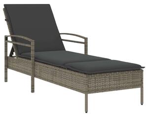 VidaXL Napozóágy - Polyrattan - Szürke - 200 cm