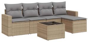 VidaXL Polyrattan Kerti Ülőgarnitúra - 6 részes, Bézs