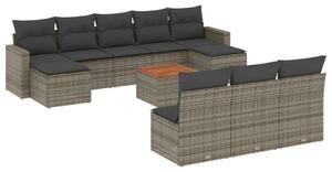 Polyrattan Kerti Ülőgarnitúra - 11 részes - Szürke