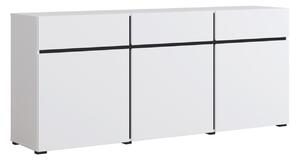 Komód Austin BC103 Fekete, Fehér, Fiókos és ajtós, 78x180x40cm