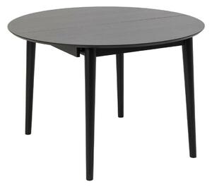 Asztal Oakland 973, Fekete, 75cm, Hosszabbíthatóság, Közepes sűrűségű farostlemez, Természetes fa furnér, Váz anyaga, Kaucsuk