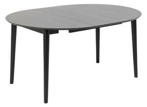 Asztal Oakland 973, Fekete, 75cm, Hosszabbíthatóság, Közepes sűrűségű farostlemez, Természetes fa furnér, Váz anyaga, Kaucsuk