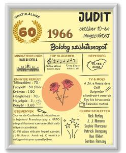 1966 - Ünnepi Időutazás Egyedi Díszoklevél Hölgyeknek (60) - dekortábla