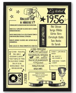 1956-ban történt - 70-ik születésnapi köszöntő - dekortábla