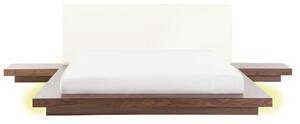 Ágy LED világítással ZEN 160 x 200 cm Barna kőris