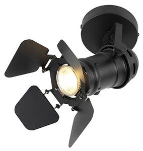 Ipari stúdió reflektor fekete GU10-es foglalattal, szárnyakkal - Movie